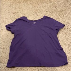 Purple v-neck shirt